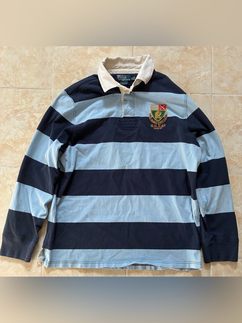 Vintage 90s Ralph Lauren Rugby Embroidered Patch Polo